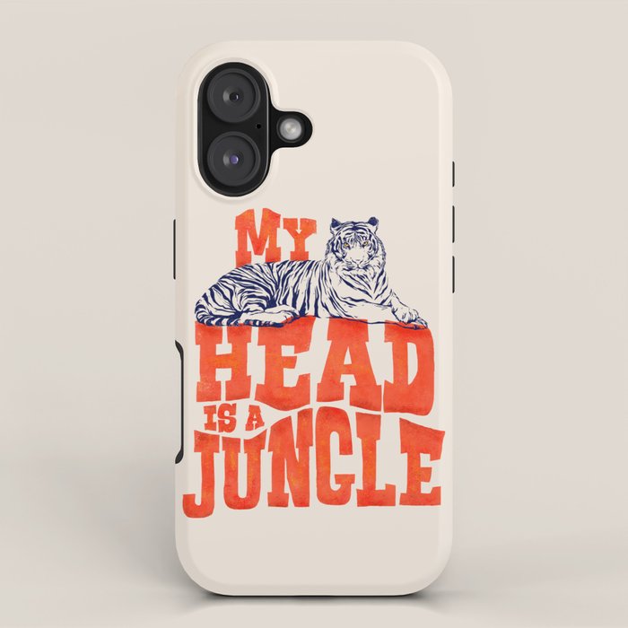 My Head is a Jungle-Tiger typography iPhone Case Gallery Image 1