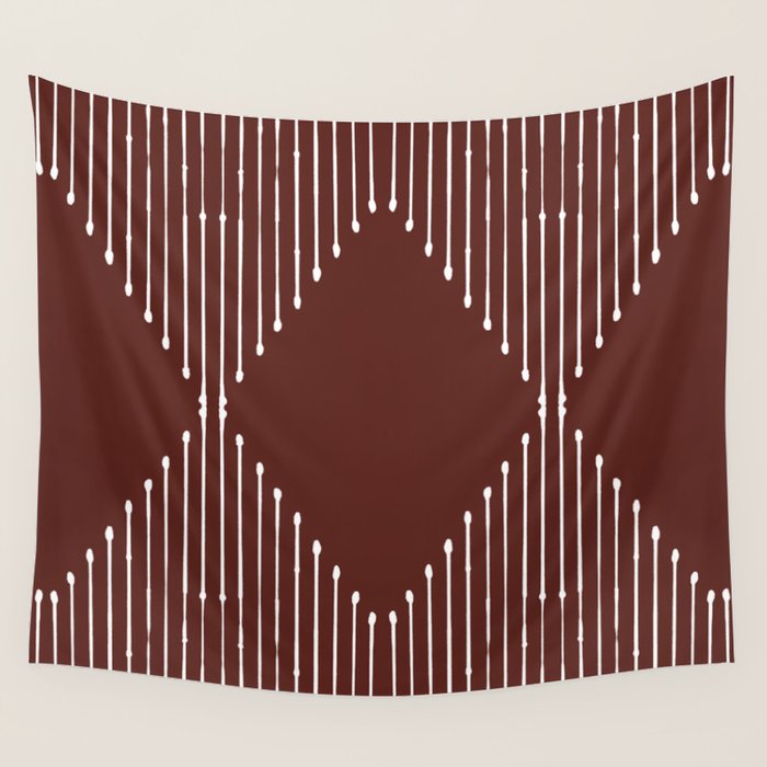 Geo (Red Wine) Wall Tapestry Gallery Image 1