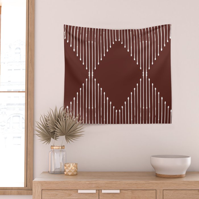 Geo (Red Wine) Wall Tapestry Gallery Image 2