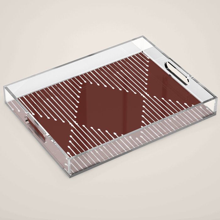 Geo (Red Wine) Acrylic Tray Gallery Image 1