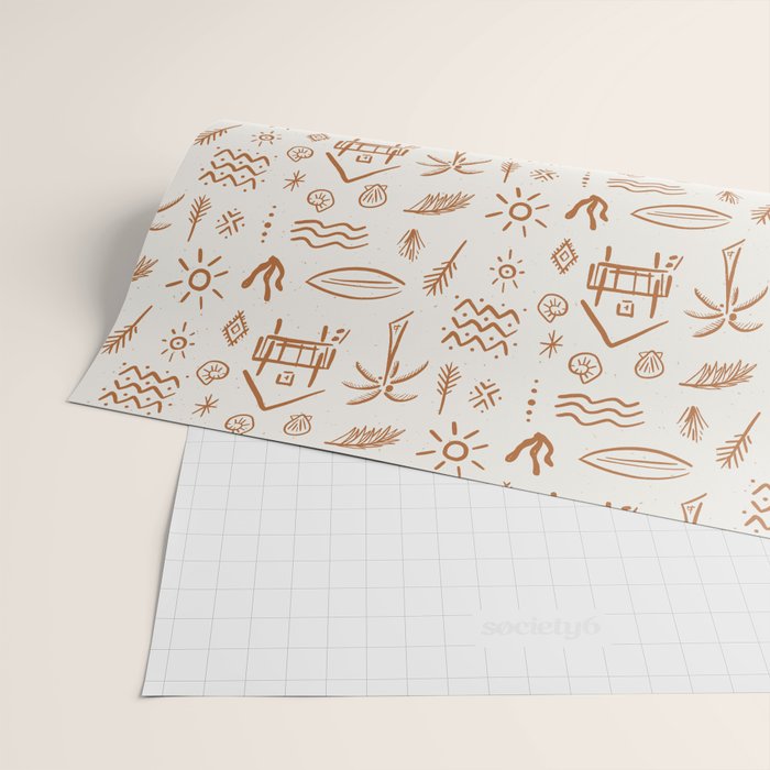 Modern Surf Shack . copper Wrapping Paper Gallery Image 2