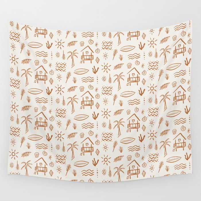 Modern Surf Shack . copper Wall Tapestry Gallery Image 4