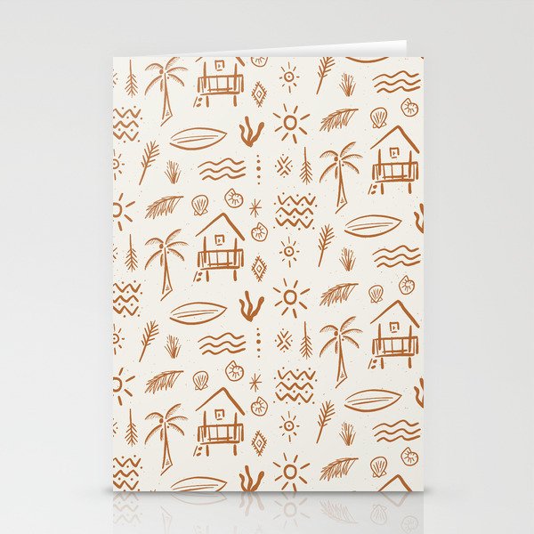 Modern Surf Shack . copper Stationery Card Gallery Image 1