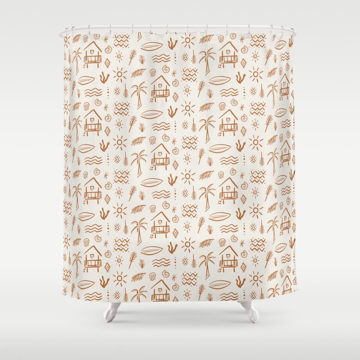 Modern Surf Shack . copper Shower Curtain Gallery Image 1