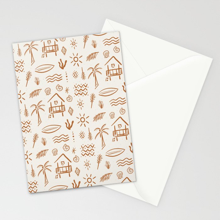 Modern Surf Shack . copper Stationery Card Gallery Image 2