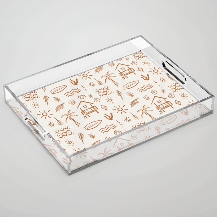 Modern Surf Shack . copper Acrylic Tray Gallery Image 1