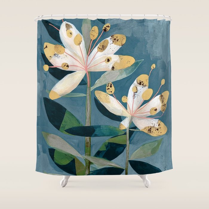 Modern Botanical Duo Shower Curtain Gallery Image 1