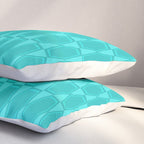 Mid Century Modern Hexad Turquoise Geometric Pattern Pillow Sham Gallery Image 3