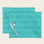 Mid Century Modern Hexad Turquoise Geometric Pattern Placemat Gallery Image 1
