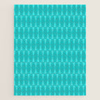 Mid Century Modern Hexad Turquoise Geometric Pattern Jigsaw Puzzle Gallery Image 1