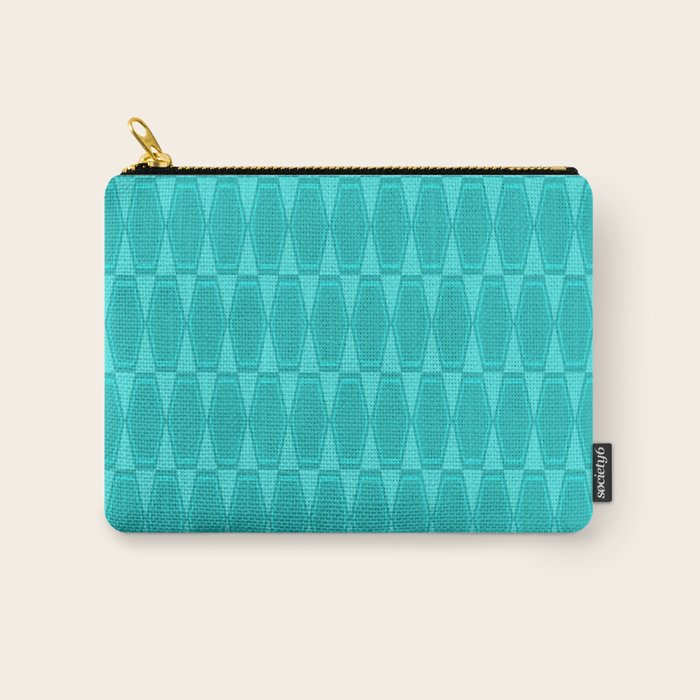 Mid Century Modern Hexad Turquoise Geometric Pattern Carry All Pouch Gallery Image 1
