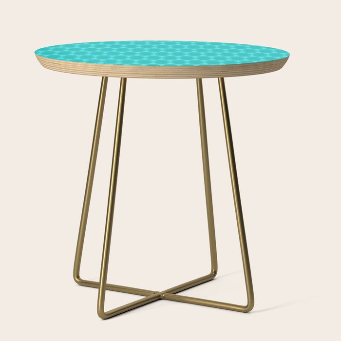 Mid Century Modern Hexad Turquoise Geometric Pattern Side Table Gallery Image 1
