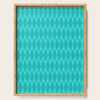 Mid Century Modern Hexad Turquoise Geometric Pattern Serving Tray Gallery Image 1