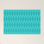 Mid Century Modern Hexad Turquoise Geometric Pattern Welcome Mat Gallery Image 1