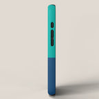 Geometric Lines in Blue Teal Yellow (Sun and Rainbow abstraction) iPhone Case Gallery Image 2