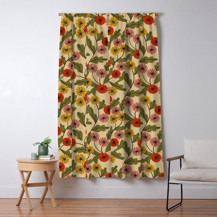 Autumn Mums Window Curtain Gallery Image 5