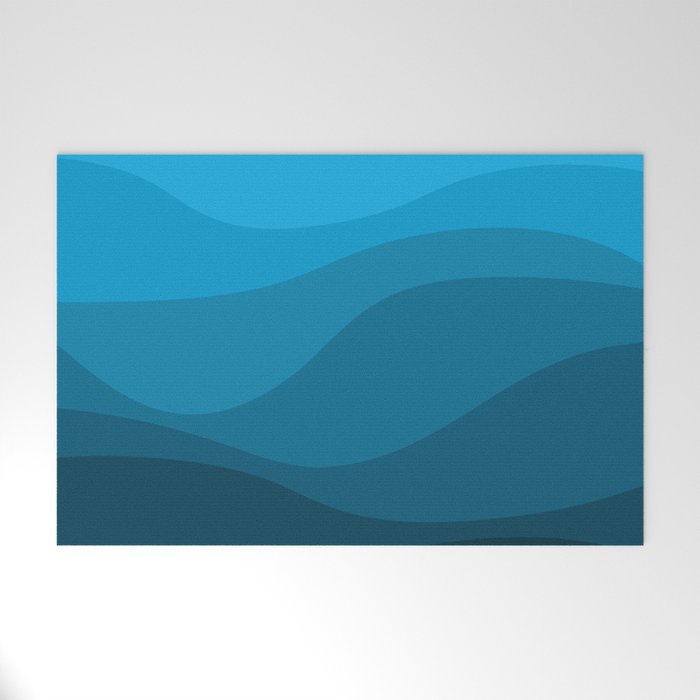 Blue wavy ocean Welcome Mat Gallery Image 1