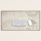 Foosball Table Patent - Foosball Player Game Room Art - Antique Desk Mat Gallery Image 1