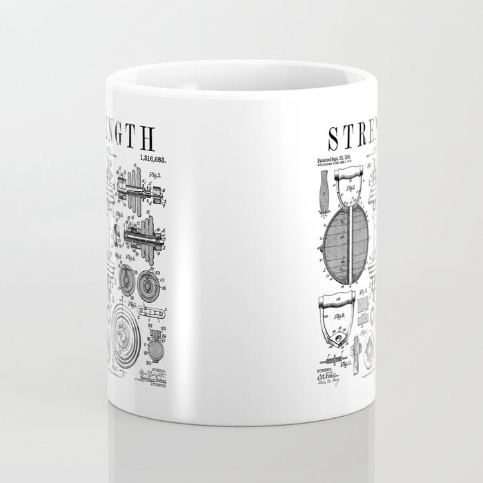 Gym Fitness Workout Dumbbell Kettlebell Vintage Patent Print Coffee Mug Gallery Image 4