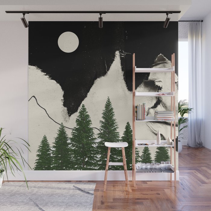 minimal collage/ Forest Wall Mural Gallery Image 1