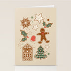 Whimsical Gingerbread Holiday Icons Collection Stationery Card Gallery Image 2