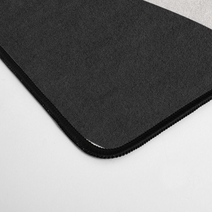Retro Daisy Abstract I Black and White Bold Floral Desk Mat Gallery Image 4
