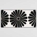 Retro Daisy Abstract I Black and White Bold Floral Desk Mat Gallery Image 3