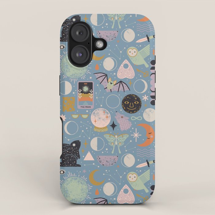 Lunar Pattern: Blue Moon iPhone Case Gallery Image 1