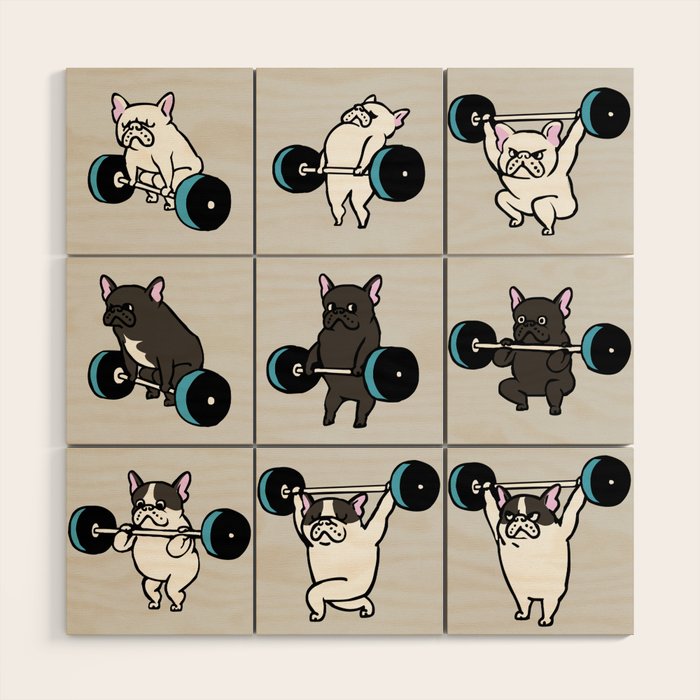 OLYMPIC LIFTING FRENCHIE Wood Wall Art Gallery Image 1