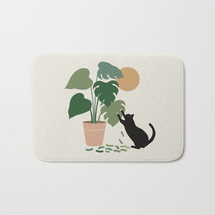 Cat and Plant 13: The Making of Monstera Bath Mat Gallery Image 1