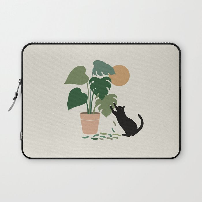 Cat and Plant 13: The Making of Monstera Laptop Sleeve Gallery Image 1