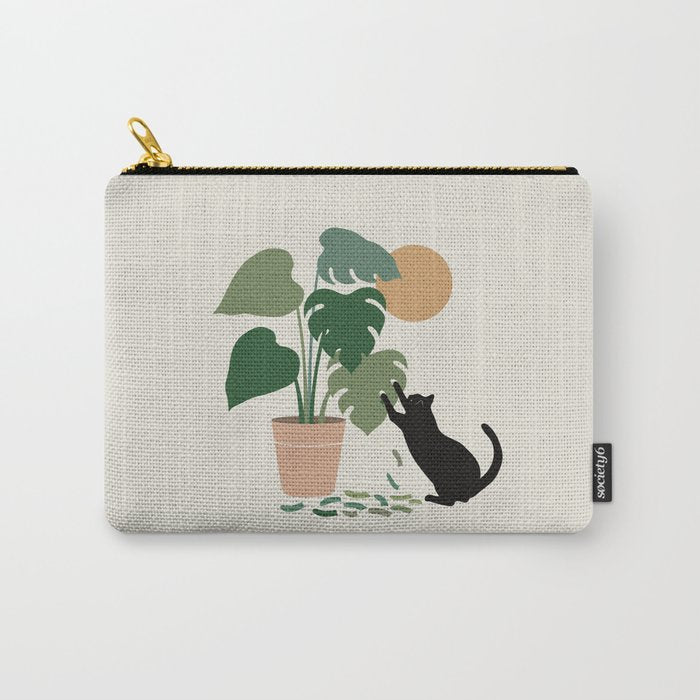 Cat and Plant 13: The Making of Monstera Carry All Pouch Gallery Image 1