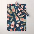 French Champagne Collection - Teal Wrapping Paper Gallery Image 1