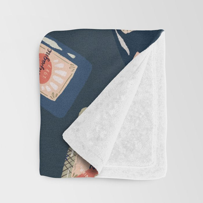 French Champagne Collection - Teal Throw Blanket Gallery Image 3