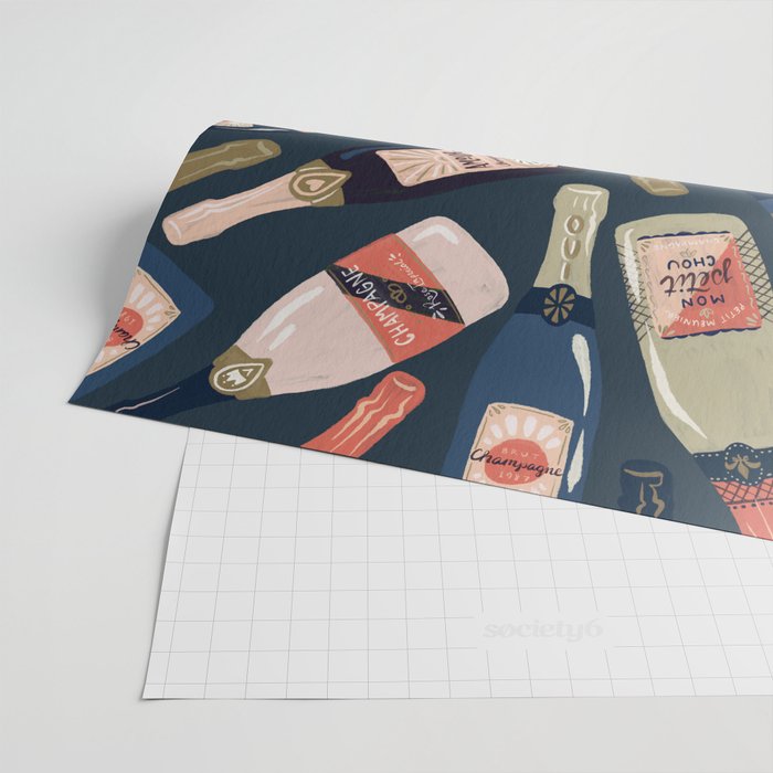 French Champagne Collection - Teal Wrapping Paper Gallery Image 2