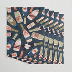 French Champagne Collection - Teal Wrapping Paper Gallery Image 3