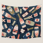 French Champagne Collection - Teal Wall Tapestry Gallery Image 4