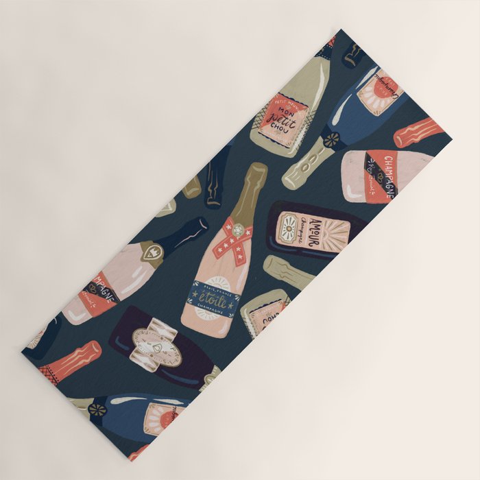 French Champagne Collection - Teal Yoga Mat Gallery Image 1