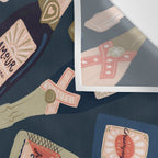 French Champagne Collection - Teal Wall Tapestry Gallery Image 3