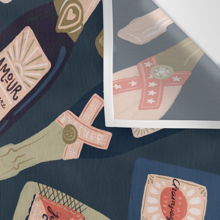 French Champagne Collection - Teal Wall Tapestry Gallery Image 3