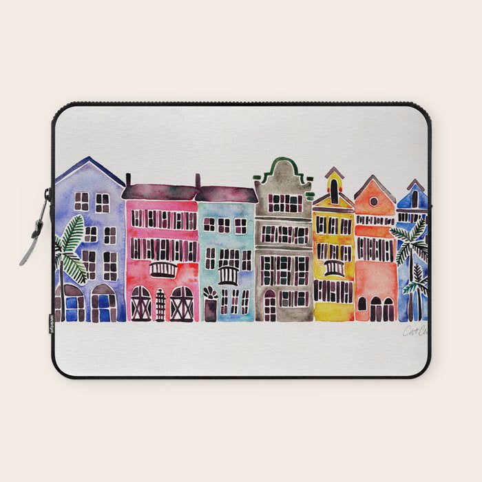 Rainbow Row - Charleston Laptop Sleeve Gallery Image 1