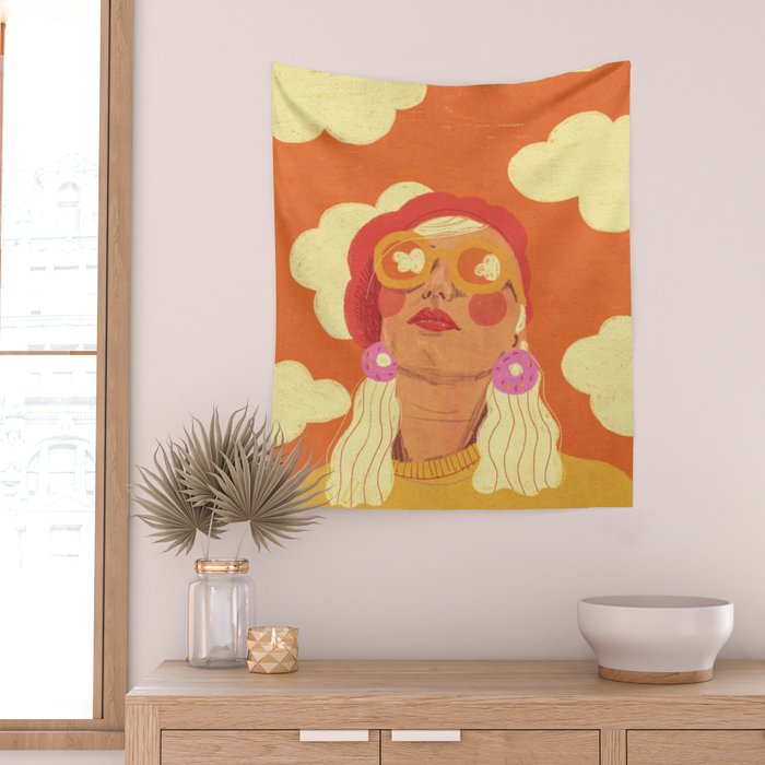 Orange sky Wall Tapestry Gallery Image 2