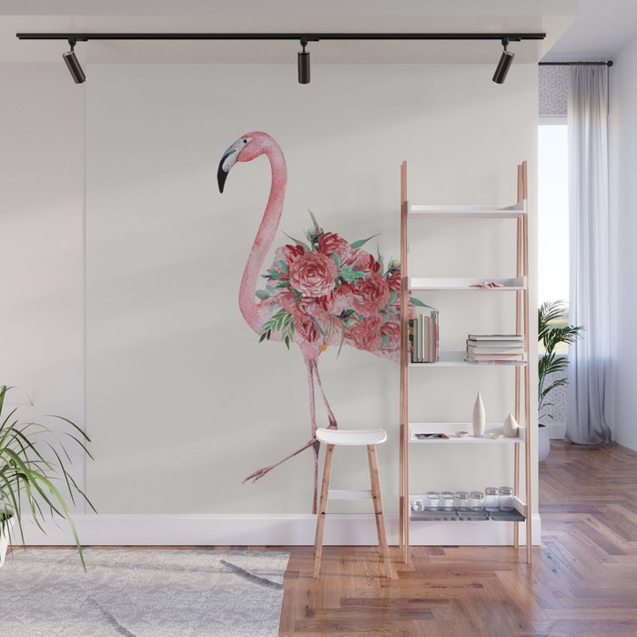 Flamingo Floral Wall Mural Gallery Image 1