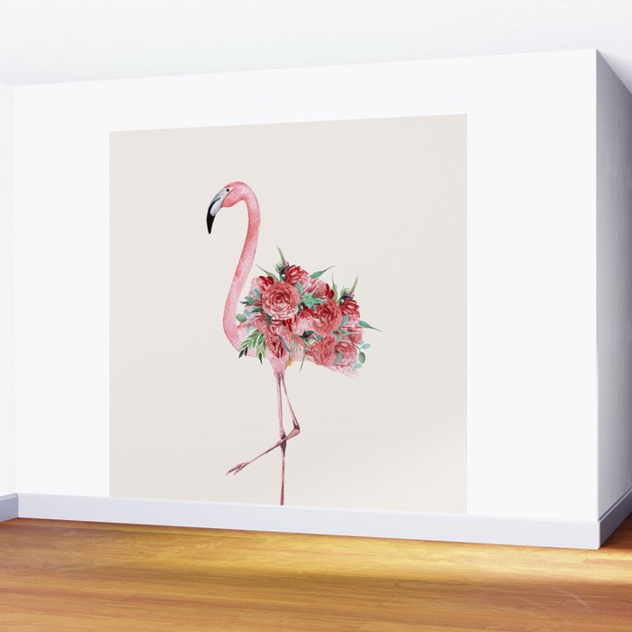 Flamingo Floral Wall Mural Gallery Image 2