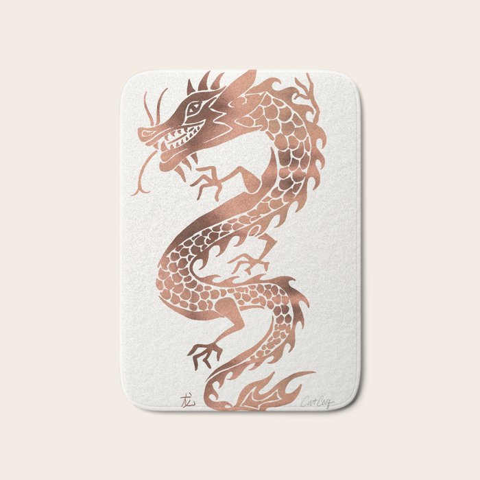 Chinese Dragon - Rose Gold Palette Bath Mat Gallery Image 1