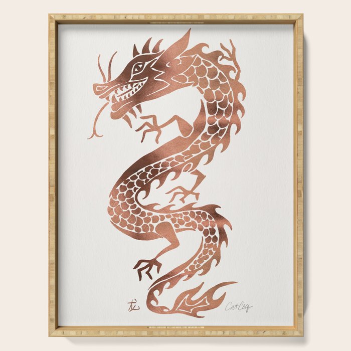 Chinese Dragon - Rose Gold Palette Serving Tray Gallery Image 1