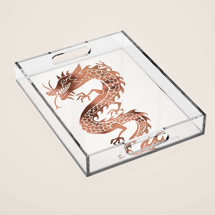 Chinese Dragon - Rose Gold Palette Acrylic Tray Gallery Image 1