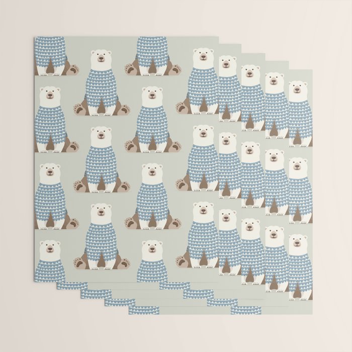 Whimsical Polar Bear Wrapping Paper Gallery Image 3