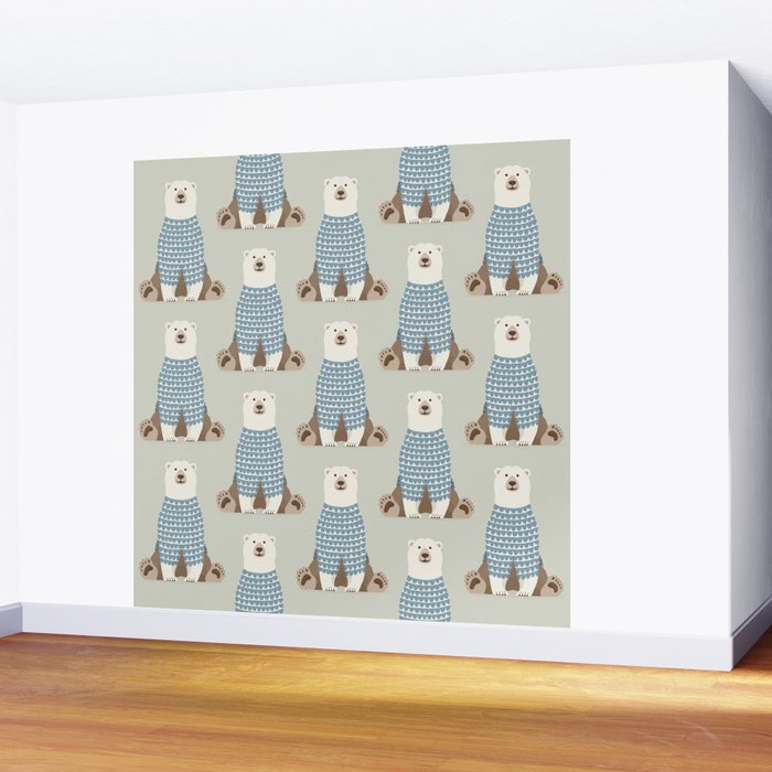 Whimsical Polar Bear Wall Mural Gallery Image 2