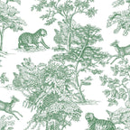 Toile de Jouy Vintage French Exotic Jungle Forest Green & White Coffee Mug Gallery Image 2